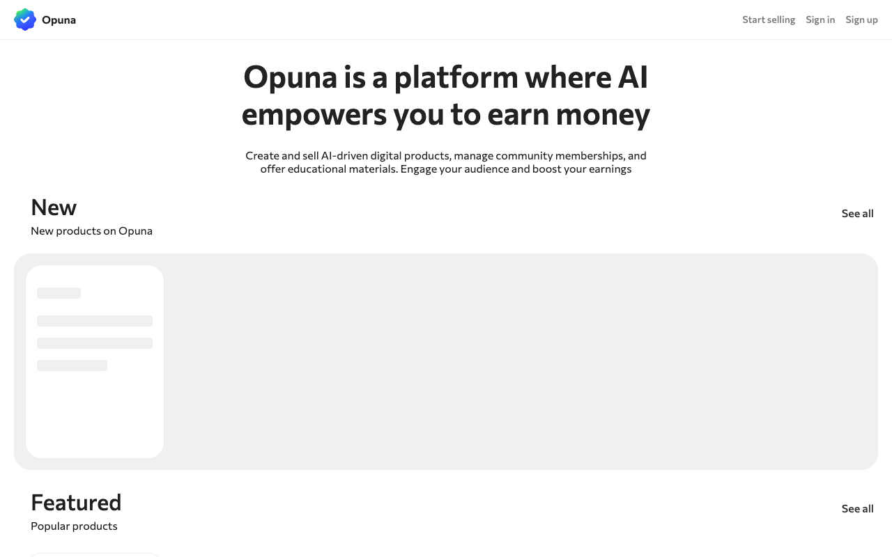 Opuna - A web-based Appstore for AI enthusiasts