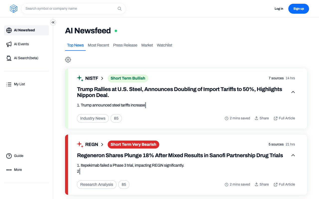 StockNews.AI - Your No-Nonsense Financial News AI AI Financial News
