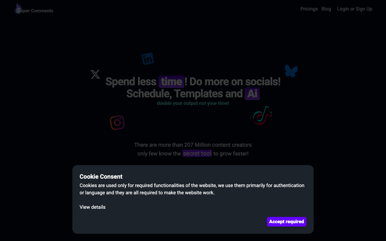 Super Comments AI - Your AI-powered tool for generating comments on social media