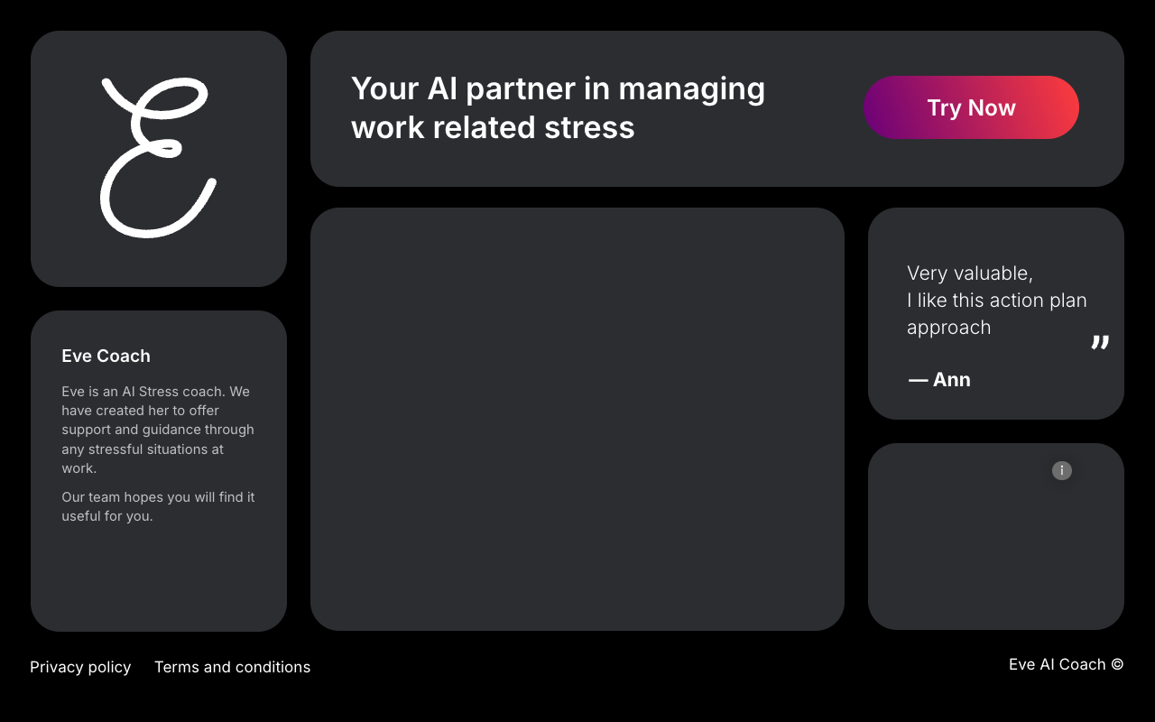 Eve - Your AI partner in managing work related stress AI Stress Management