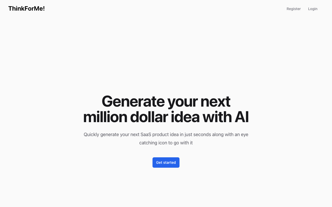 Thinkforme! - AI generated project ideas with matching icons