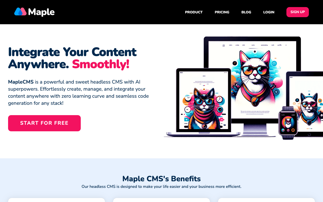 Maple CMS - Effortlessly Create, Manage, and Integrate Your Content Anywhere