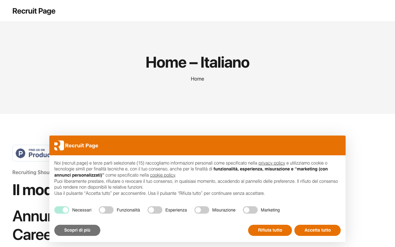 Recruit Page - AI Driven Recruiting Assistant & Career Site Manager