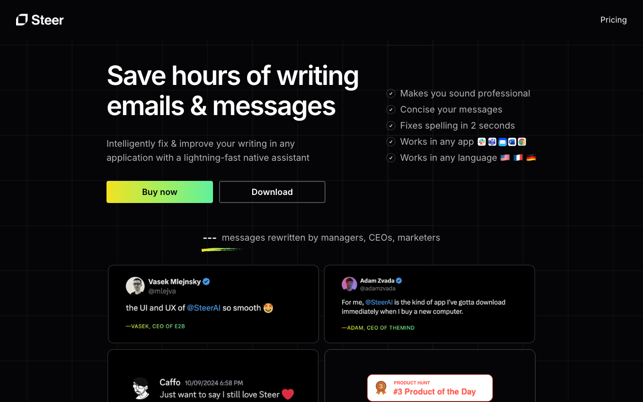 Steer - Perfect your communication without having to think about it