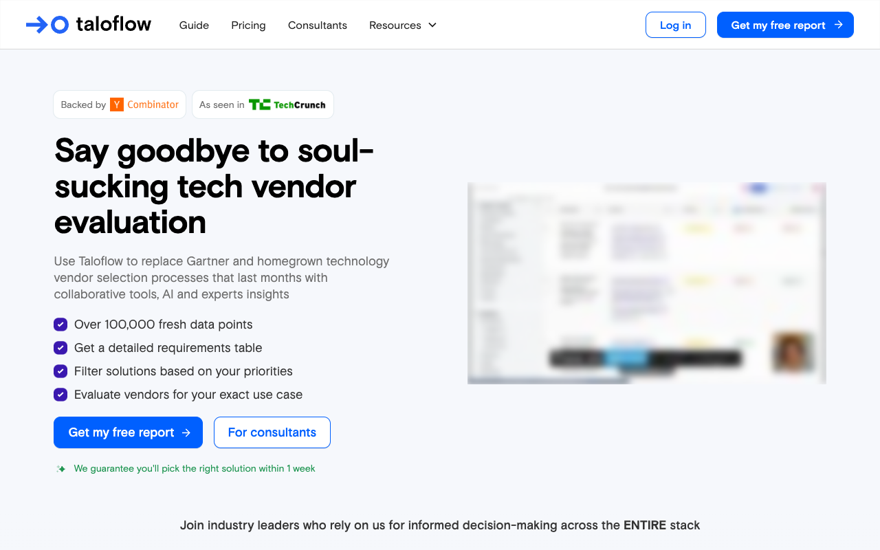 Taloflow 2.0 - Evaluate tech vendors 10x faster