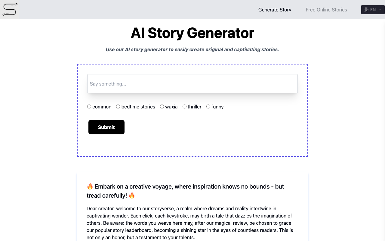AI Story Generator - Write an engaging story within a few minutes
