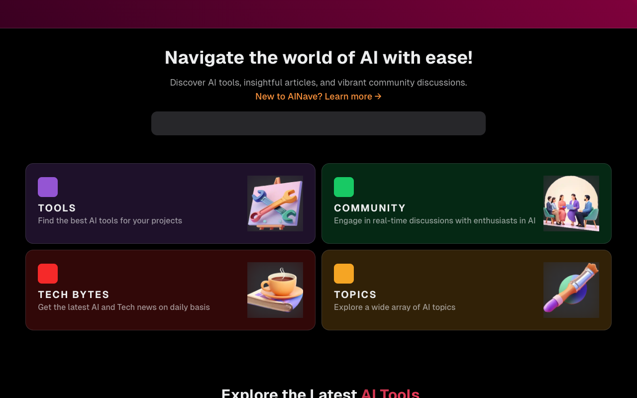 ainave - A Community Hub for AI Enthusiasts, Developers, and Experts