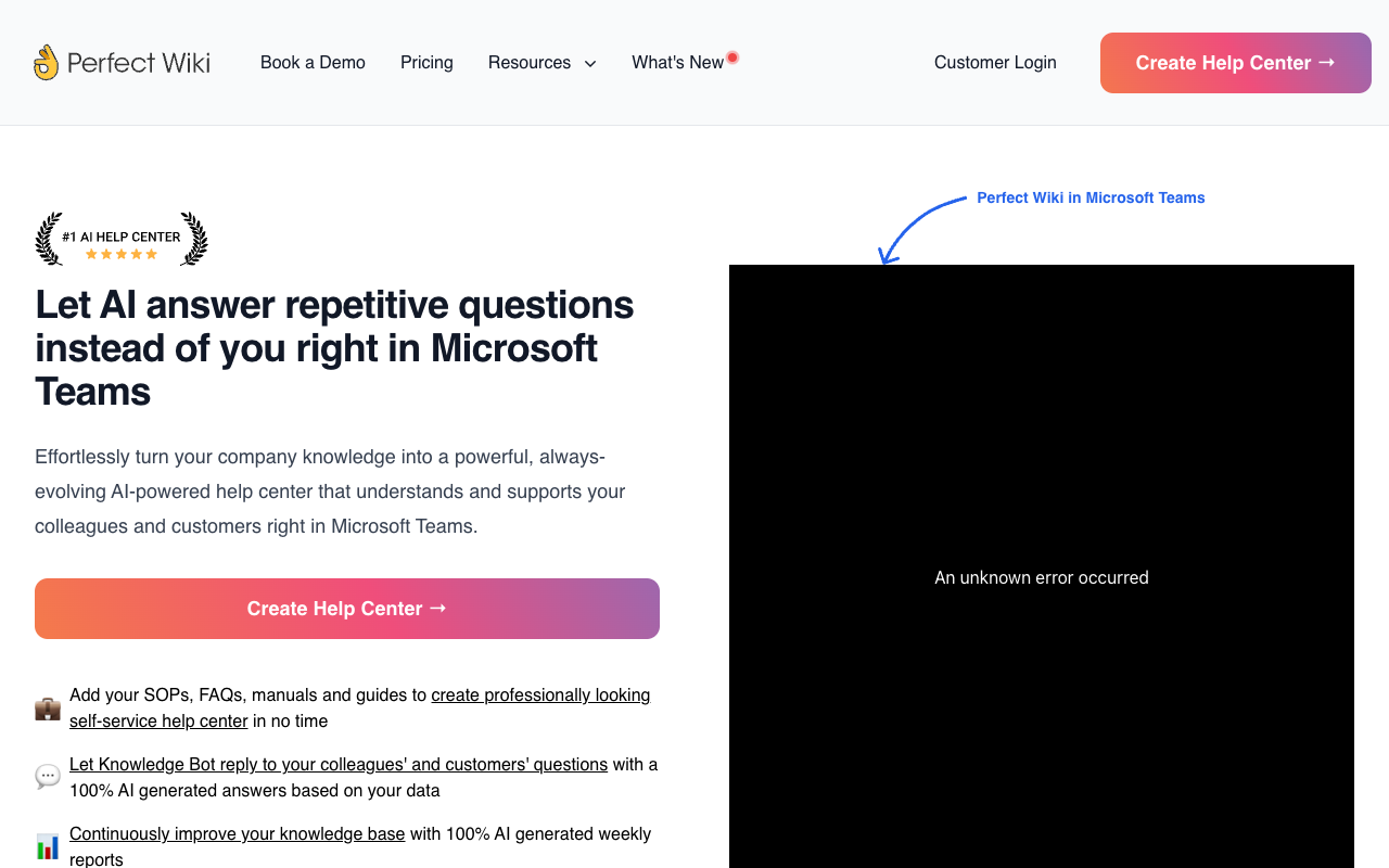 Perfect Wiki - AI-powered help center for Microsoft Teams