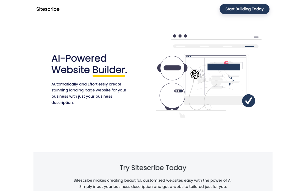 Sitescribe - AI-Powered Landing page Builder for Effortless Site Creation