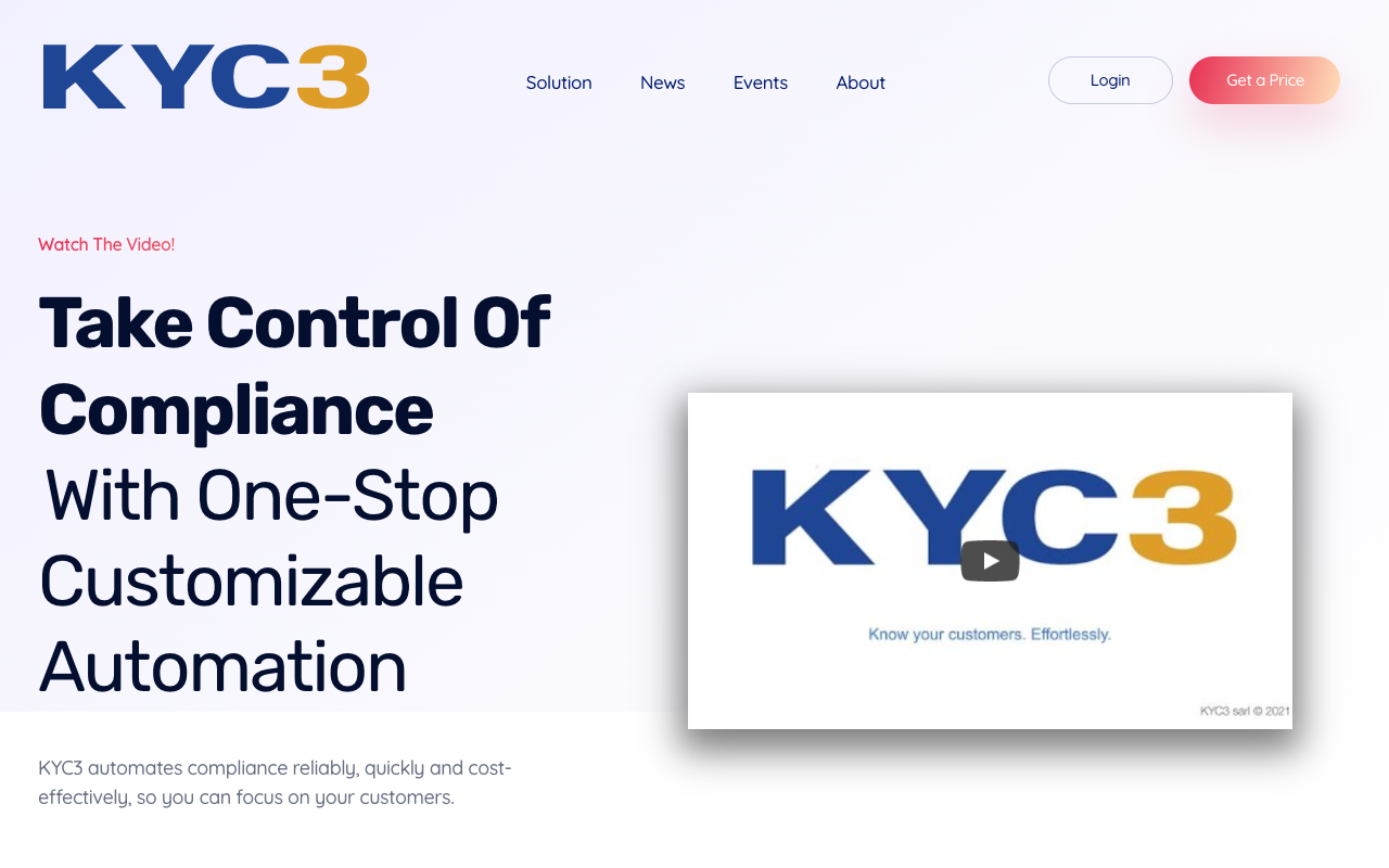 KYC3 Compliance Automation Platform - Streamline Your Compliance Process with AI AI Compliance Automation