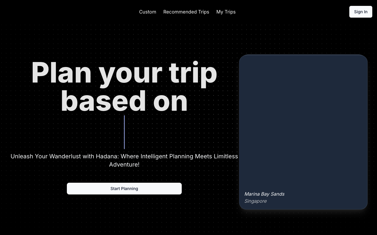 Hadana.io - Your AI Guide to Perfect Trips