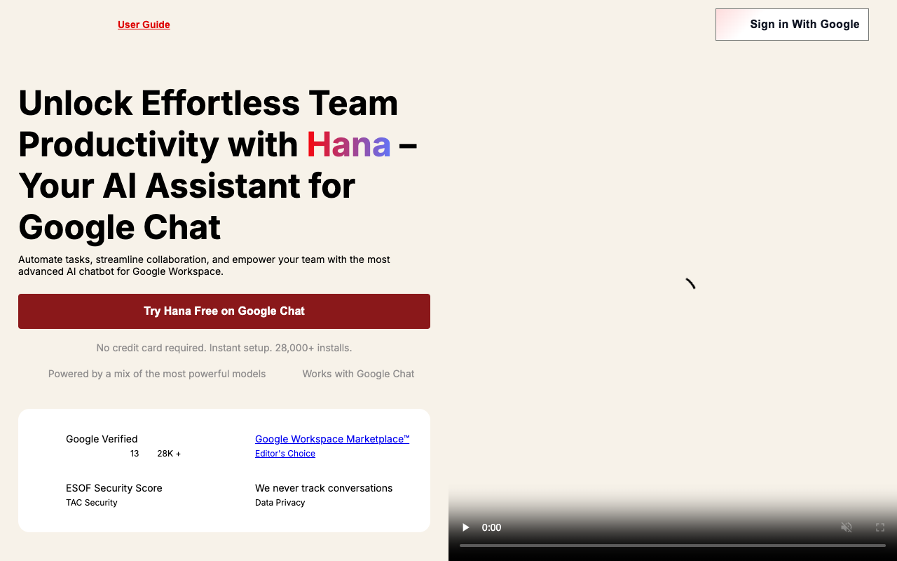 Hana - Your AI-Powered Team Member in Google Chat