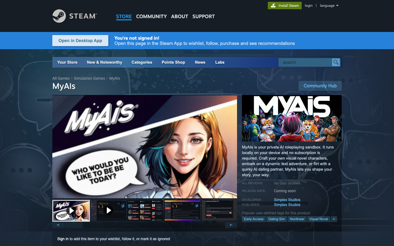 MyAIs - Craft Your Own AI Adventure