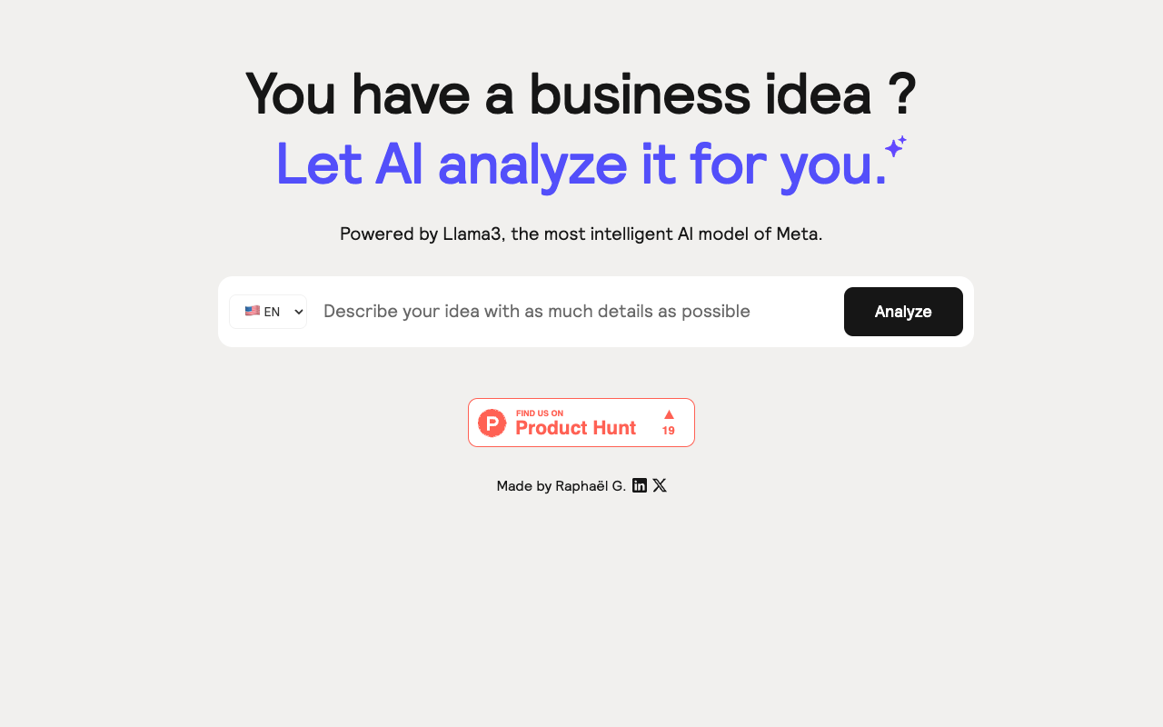 Analyze My Business Idea - AI-powered Business Idea Analysis Tool AI Business