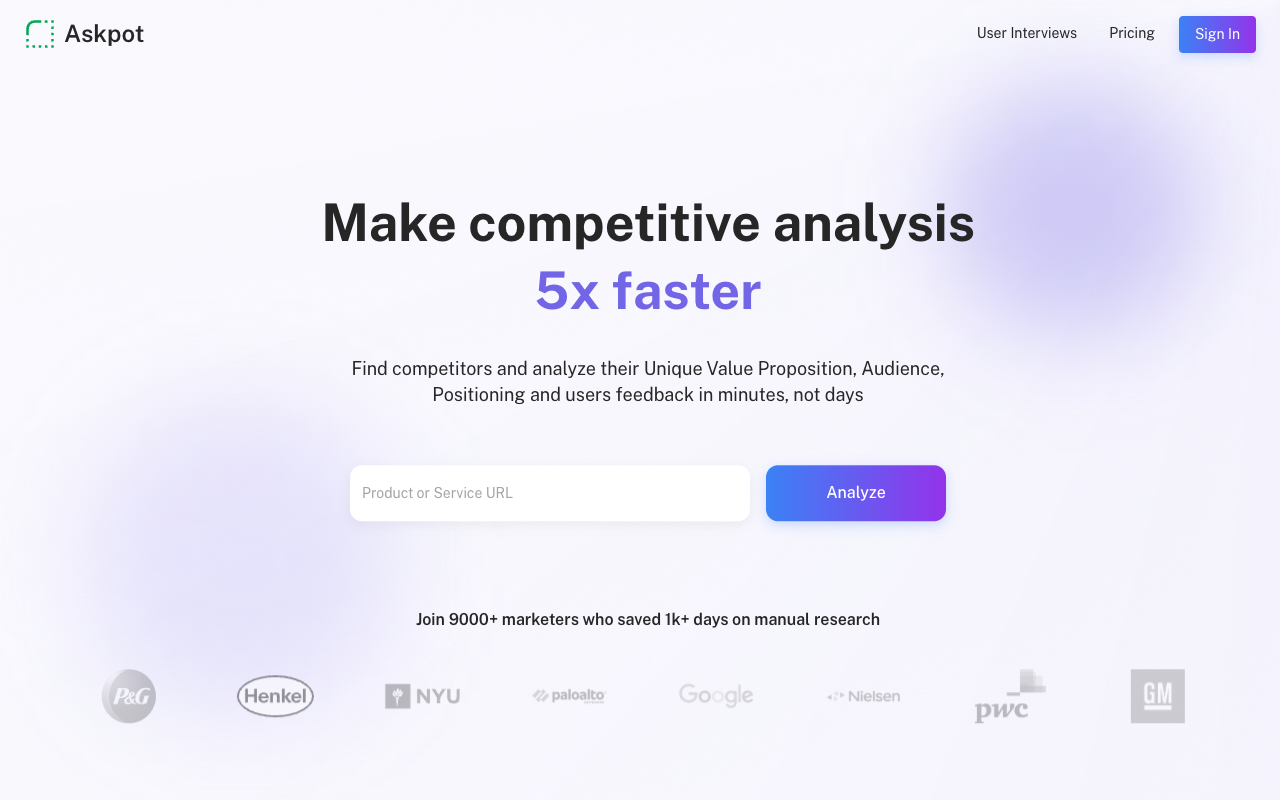 Askpot - A Fast and Comprehensive Competitive Analysis Tool