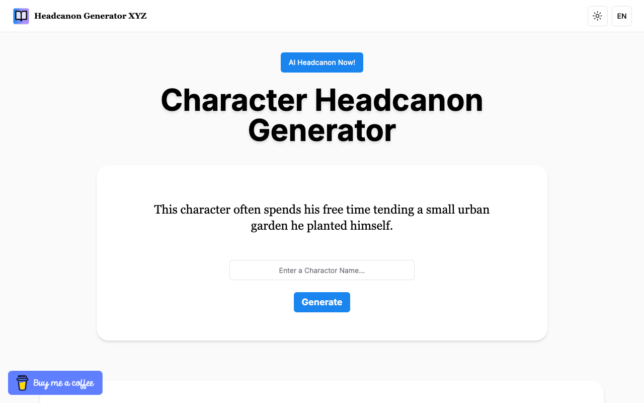 Headcanon Generator XYZ - Expand Your Character Lore with AI