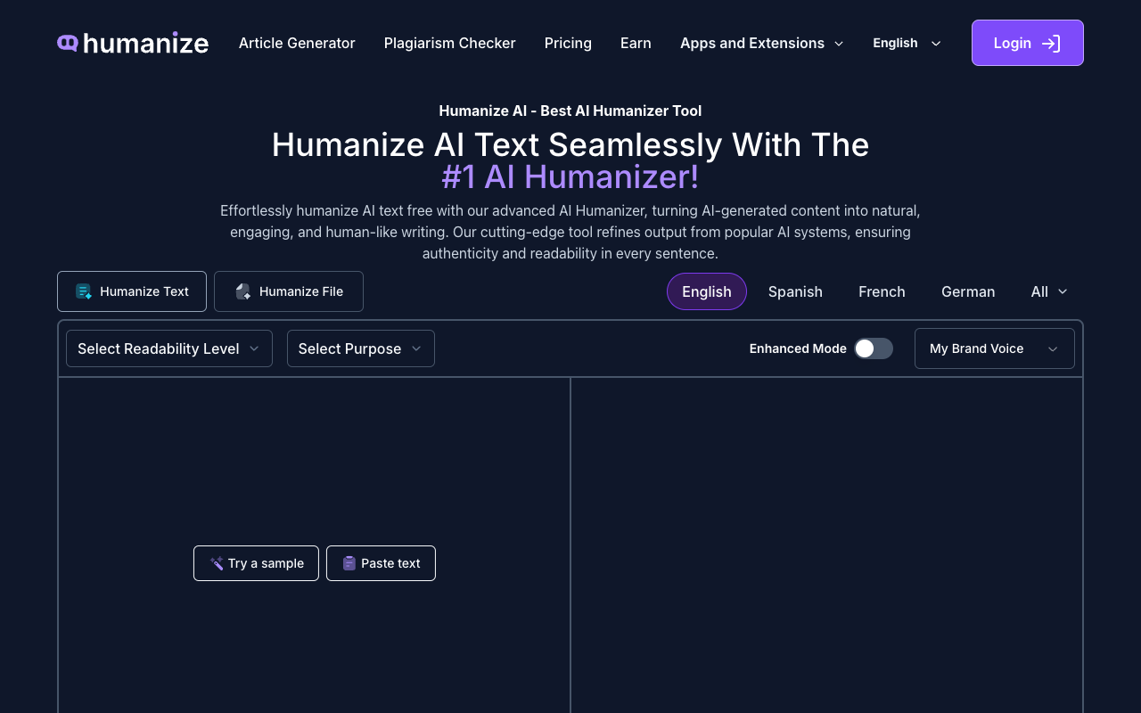 Humanize AI Text - Transform AI writing to be more human like