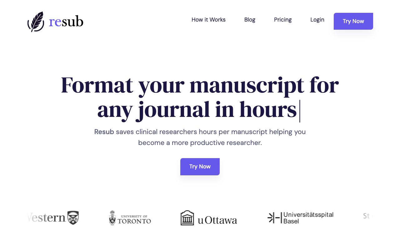 Resub - AI Medical Manuscript Formatter (for any journal!)