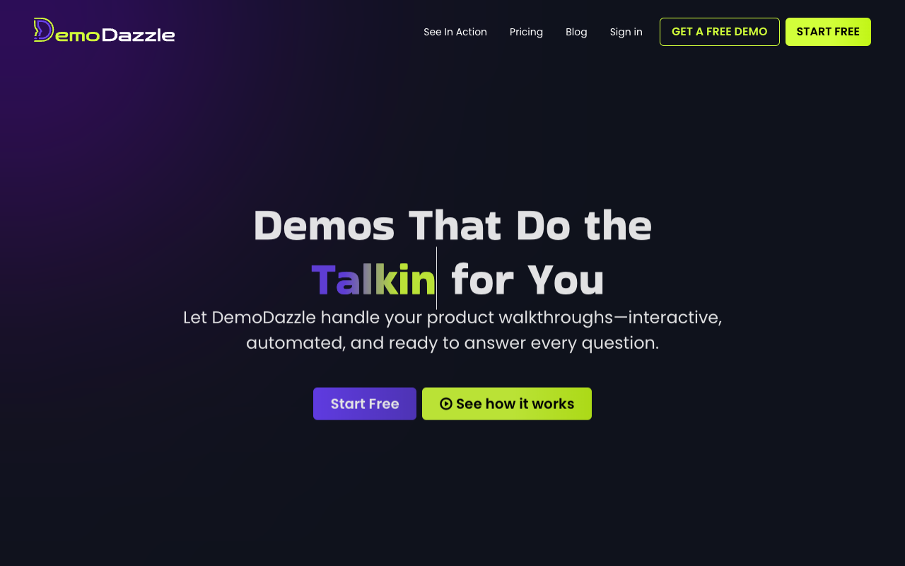 DemoDazzle - AI-powered demos, human-like interaction