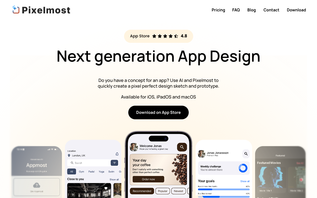 Pixelmost - AI assisted App Designs AI Design