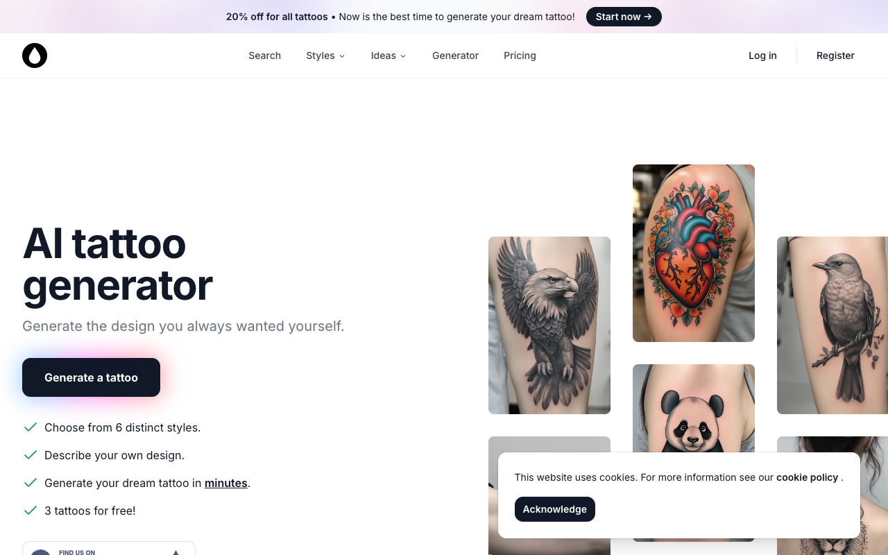AI Tattoo Generator - Design your dream tattoo! AI Design Tattoo