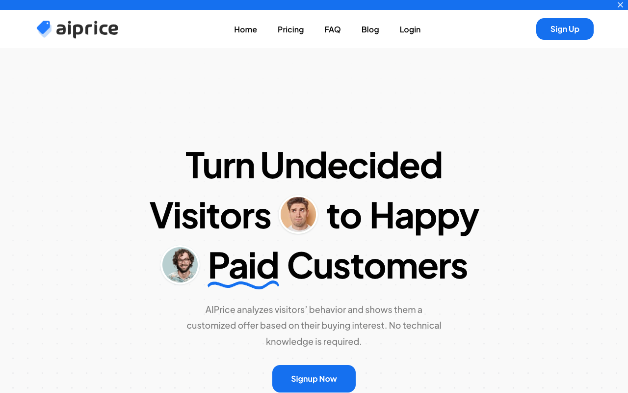 AIPrice - Turn undecided visitors to paid customers
