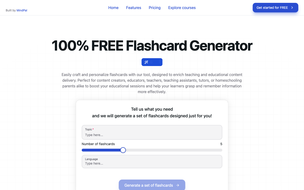 CogniAI - AI Flashcard Generator - Generate Flashcards for Any Lesson