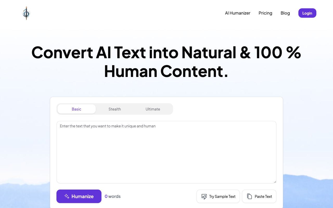 HumanizeText.ai - Convert AI Text to Human Text Easily