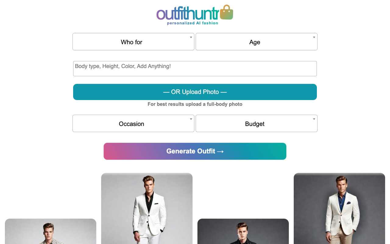 OutfitHuntr.com: AI-Powered Outfit Generator and Fashion Shopping Platform