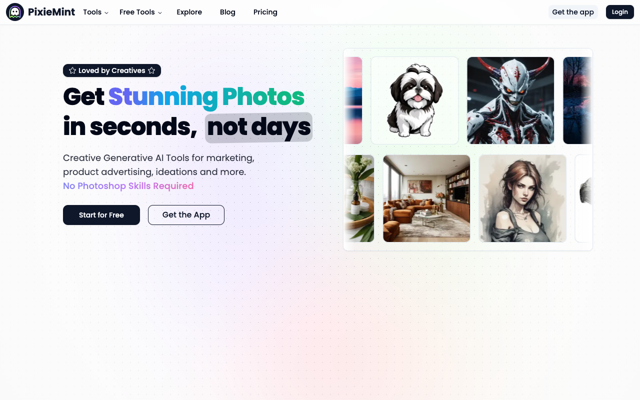 PixieMint - AI-powered Creative Tools for Instant Stunning Photos