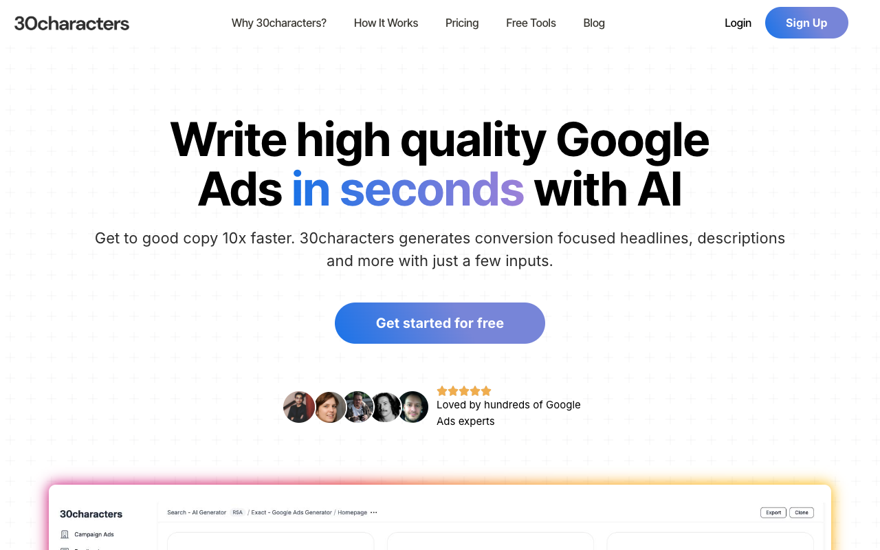 30characters - Write effective search ads in seconds with AI