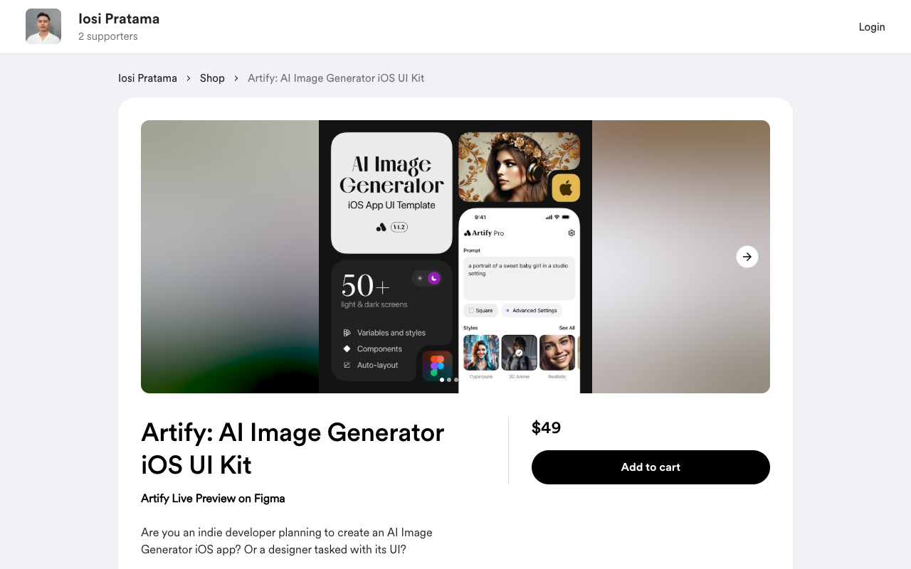 Artify UI Kit - AI Image Generator for iOS