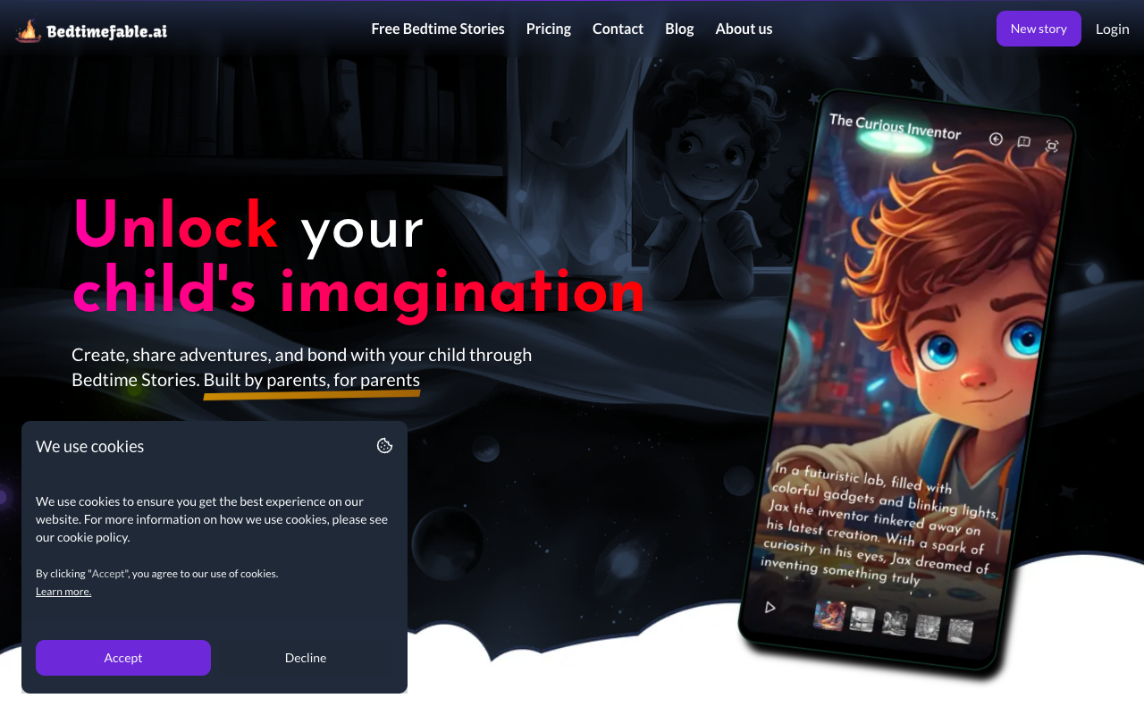 BedtimeFable.ai - Unlock your child's imagination through Bedtime Stories