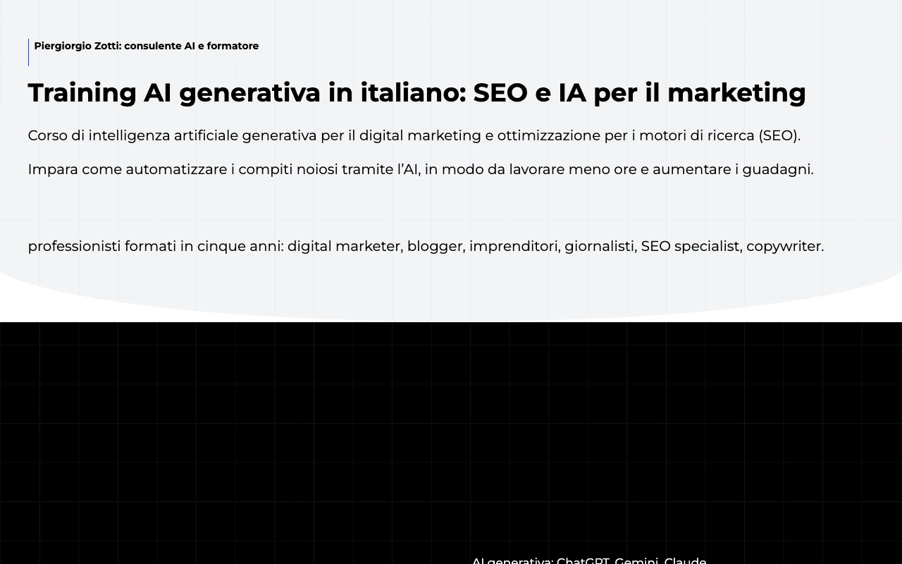 Corso Intelligenza Artificiale: AI Coach - SEO and Generative AI Training for Professionals