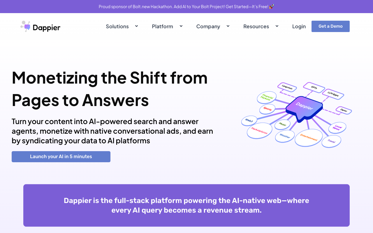 Dappier 2.0 - Combat AI data scraping & get paid for your content fairly