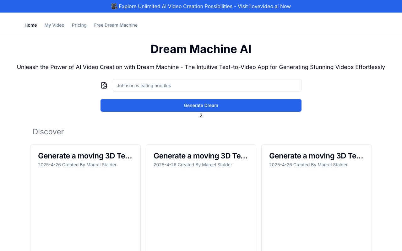 Dream Machine AI - Revolutionizing Video Generation with AI AI Video Generation
