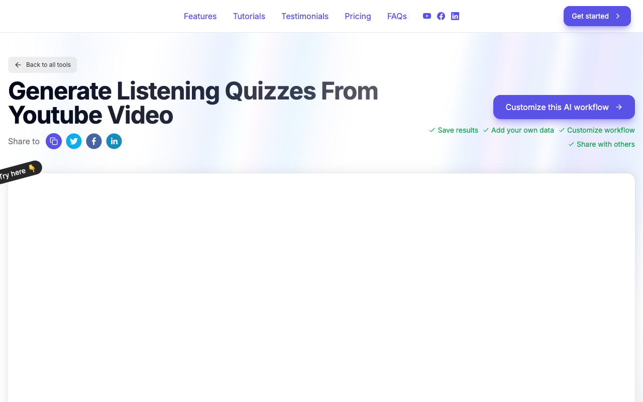 QuizifyAI - Create English Listening Quizzes From Youtube Video AI Education Language Learning