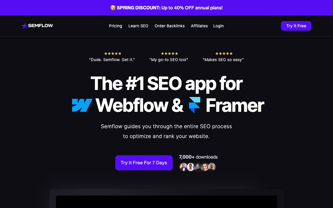 Semflow - The SEO app for Webflow