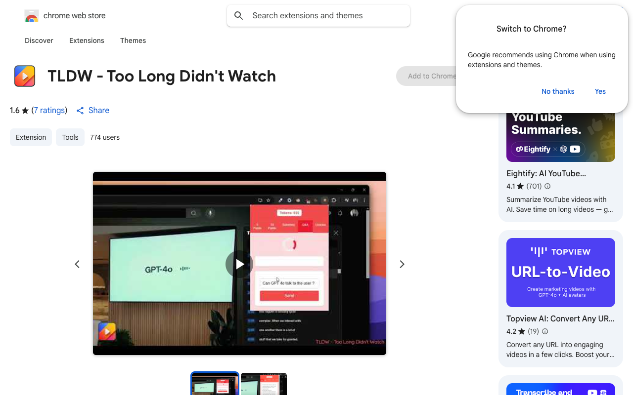 TLDW - AI-powered YouTube Video Summarizer