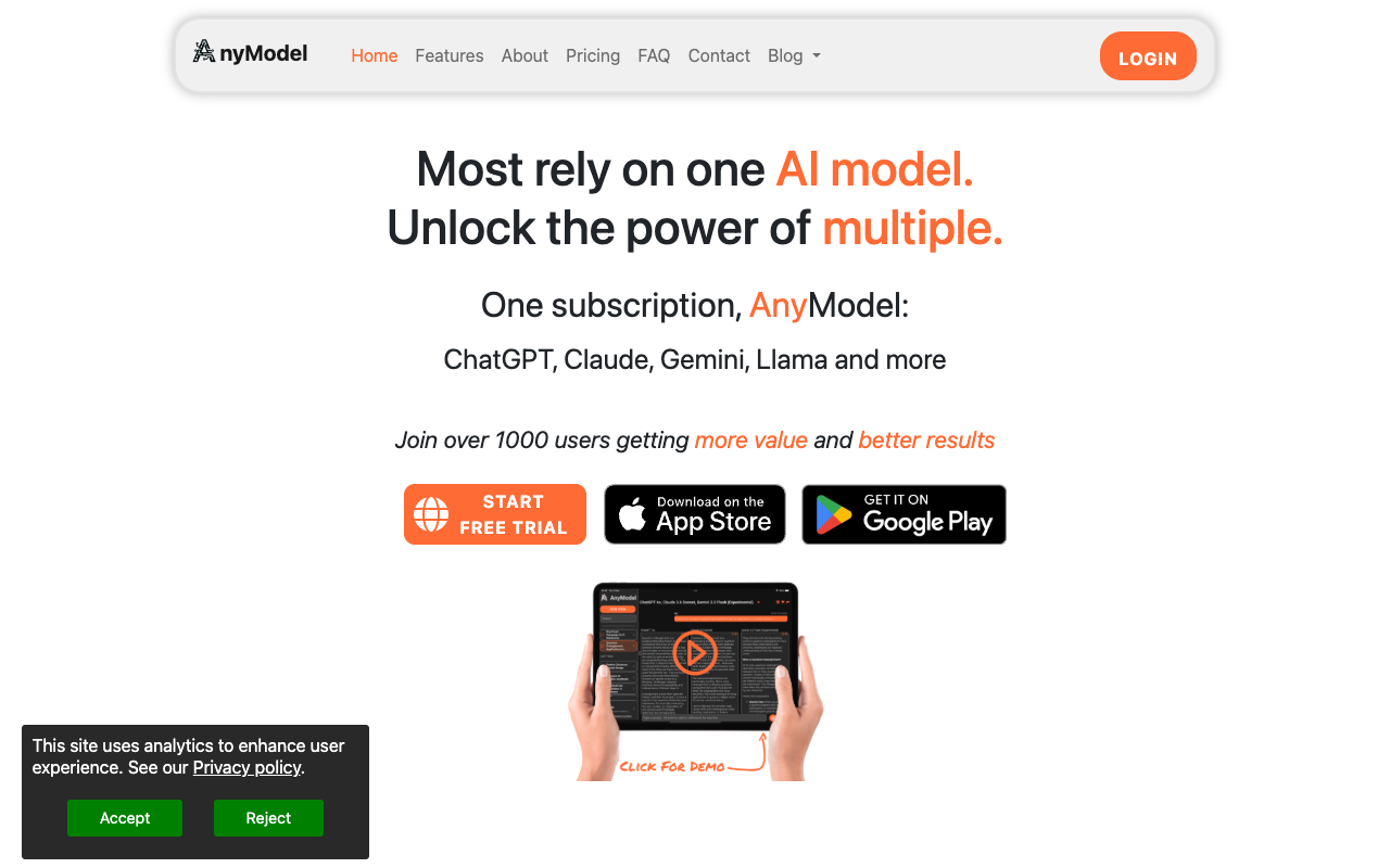 AnyModel - Your One-Stop Shop for AI Model Comparison