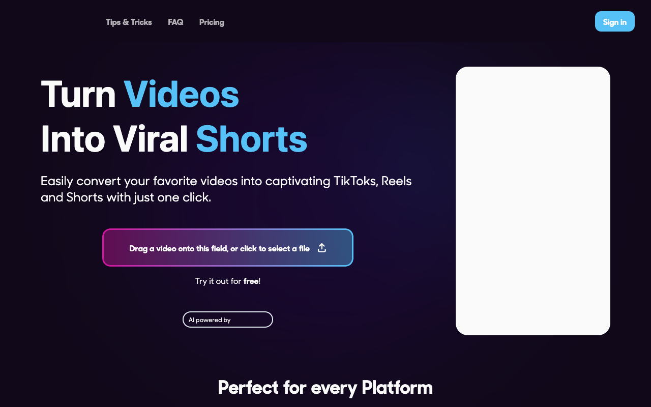 ClipNow.ai - Convert 1 long video into 10 engaging short clips with AI