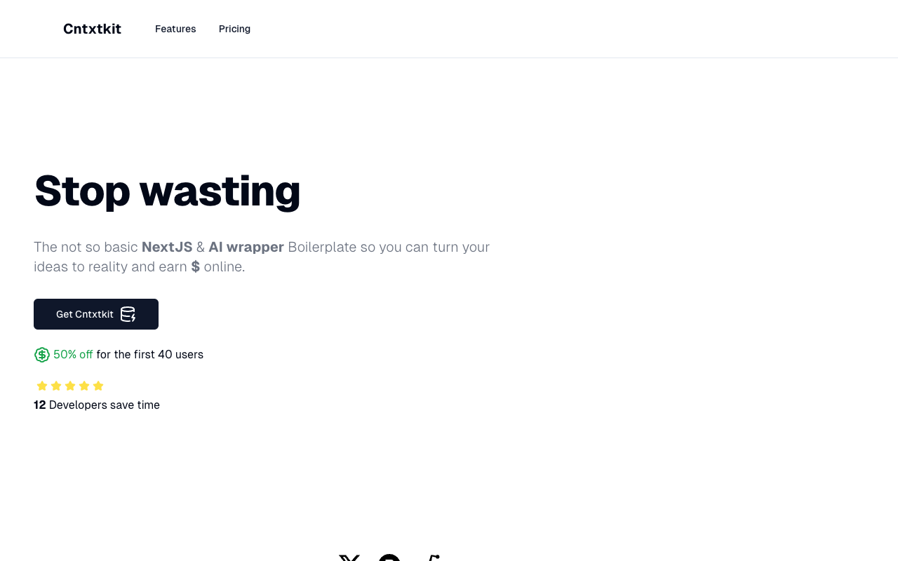 Cntxtkit - The NextJS & AI Wrapper Boilerplate to Save Your Valuable Time when Developing