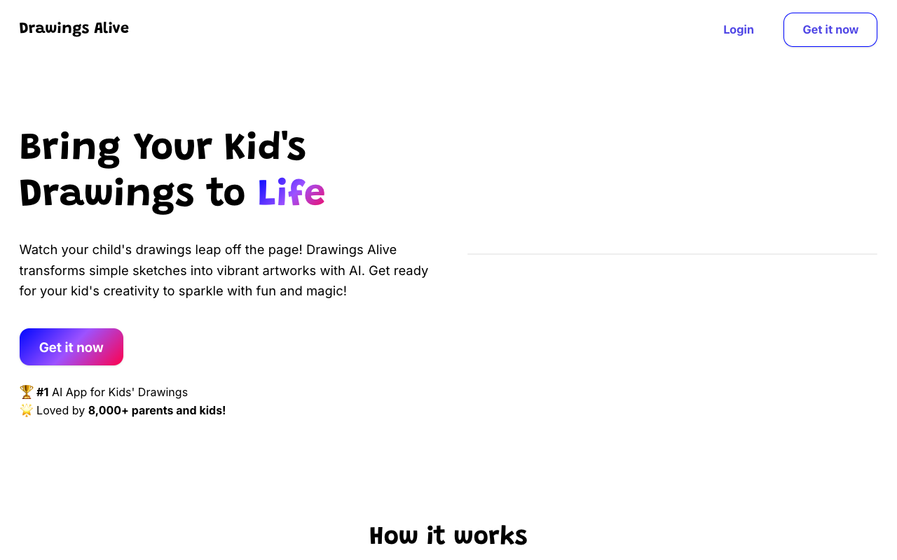 Drawings Alive - Bring Your Kid's Drawings to Life with AI