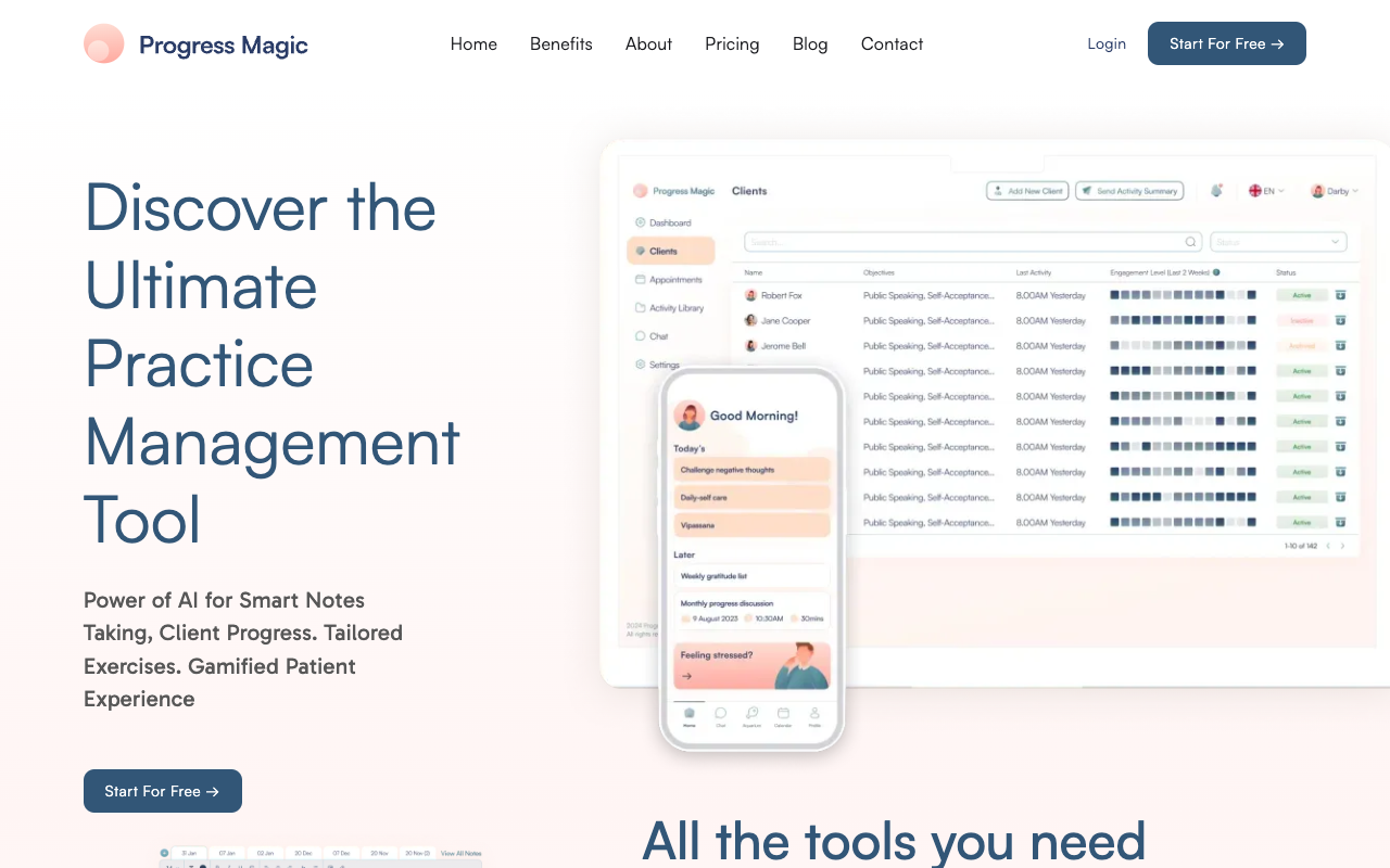 Progress Magic - AI-driven Practice Management Tool for Streamlined Therapy
