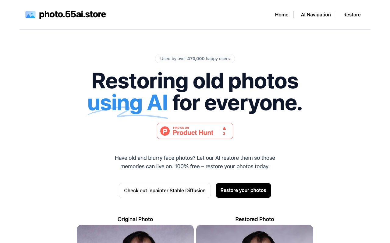RestorePhotos - Restoring old photos using AI for everyone