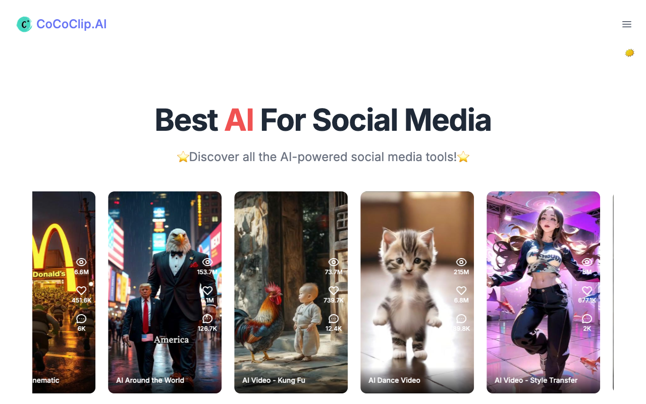 CoCoClip.AI - Empowering Social Media Creators with AI Video Editing