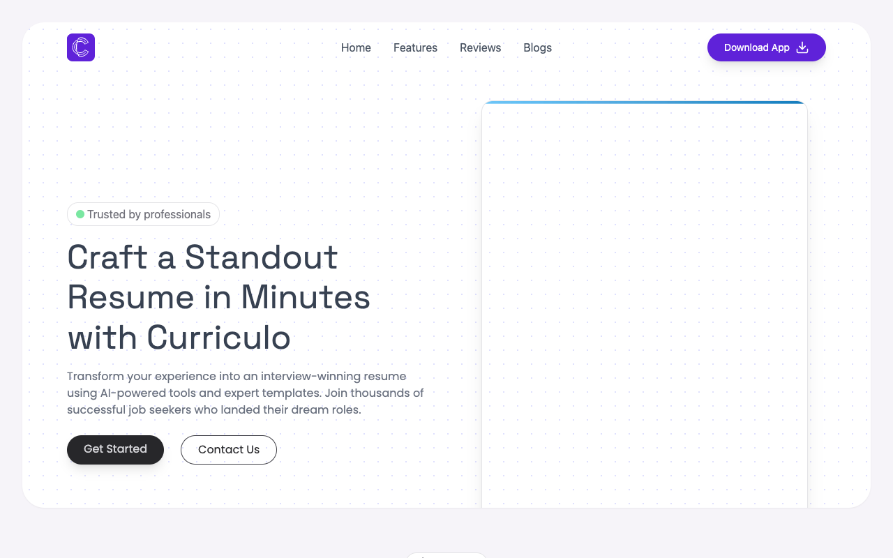 Curriculo - Revolutionize Your Resume Building Experience