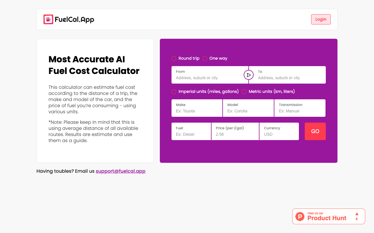 FuelCal.App - AI Powered Fuel Consumption Calculator
