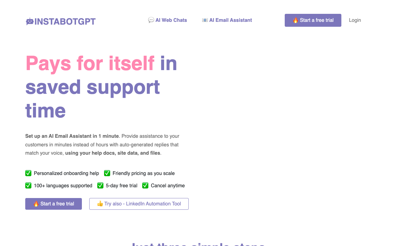 InstaBotGPT - AI Email Assistant: Respond to Clients in Minutes