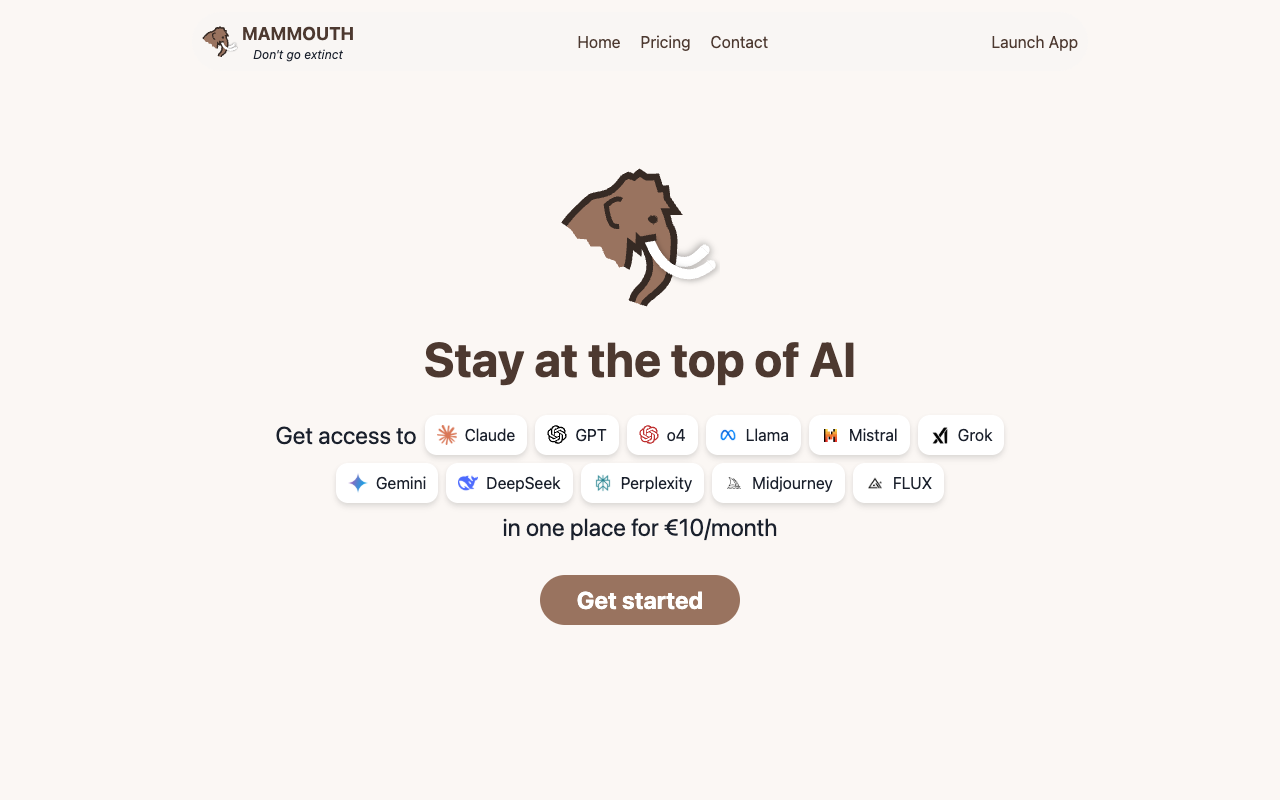 Mammouth - All-in-One Access to Midjourney and DALL-E